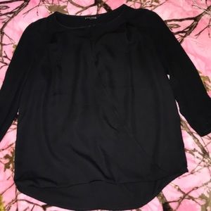 womens black button blouse!